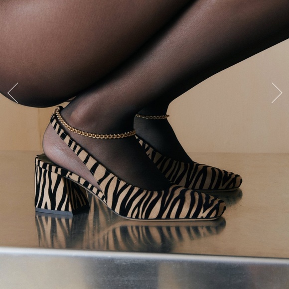 233. MARIA LUCA SAVANA ILARIA Zebra SLINGBACK Heel EUC Sz 37 $542 - Picture 2 of 2